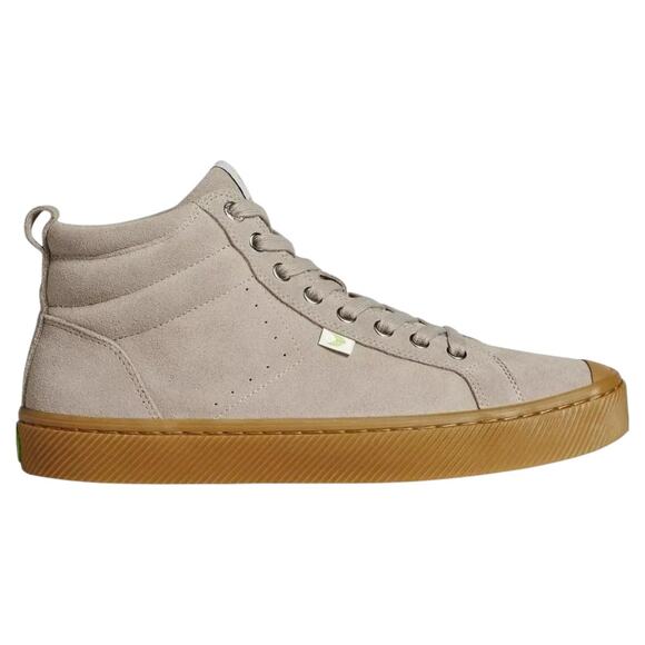 Cariuma Oca High Sneakers Gum Cloud Lace Up Suede Cork Cap Toe Grey W8.5 M7 - Picture 1 of 7